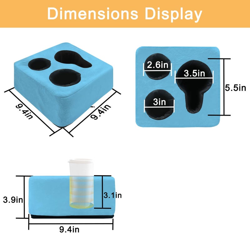 Nisdoing Couch Cup Holder Pillow Tray & Caddy - For Sofa  Bed  Car  Man Cave | Keep Drinks At Hand & Spill-Proof Accessories For New Parents  Camping  Park  Boat  Beach - Blue - Image 5