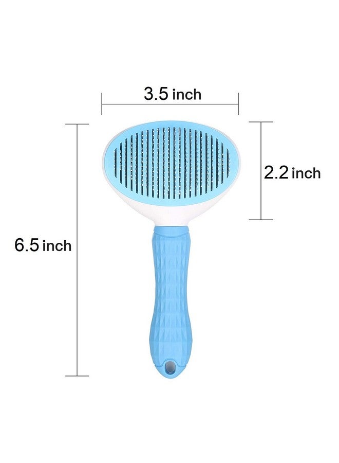 فرشاة للكلاب والقطط، مشط للعناية بالحيوانات الأليفة لإزالة الشعر والفراء المتساقط للكلاب والقطط والأرانب (أزرق) - Image 2