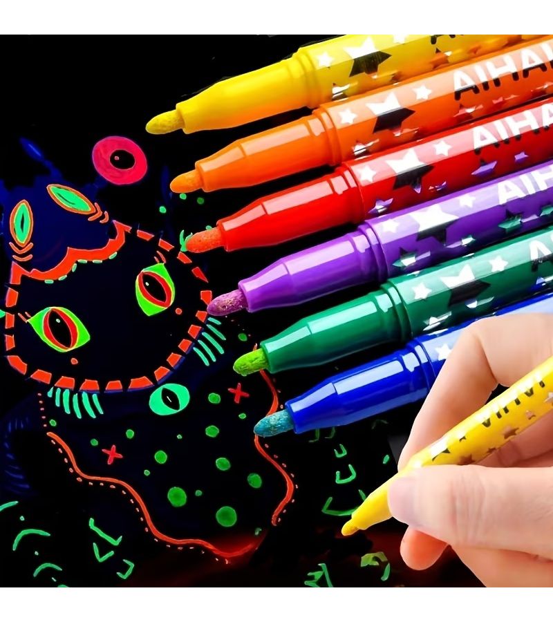 1pc Green Fluorescent Luminous Marker Pen For DIY Crafts Scrapbooking Journaling Poster And Art Drawing - Image 4