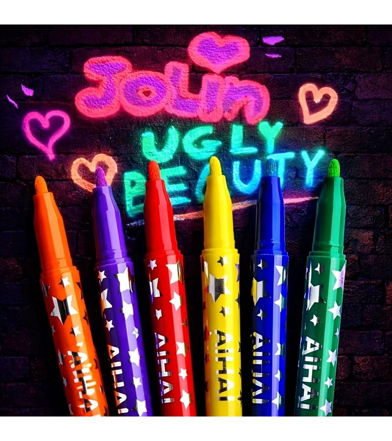 1pc Green Fluorescent Luminous Marker Pen For DIY Crafts Scrapbooking Journaling Poster And Art Drawing - Image 3
