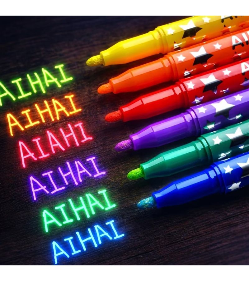 1pc Green Fluorescent Luminous Marker Pen For DIY Crafts Scrapbooking Journaling Poster And Art Drawing - Image 1