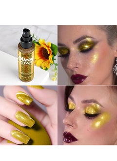 MEICOLY MEICOLY Gold Body Glitter Spray,100ML(3.53OZ),Music Festival Accessories Outfits for Women,Glitter Hairspray,Sparkle Hair Spray,Glitter Spray for Hair/Body/Clothes,Body Shimmer Spray for Skin  - Image 2