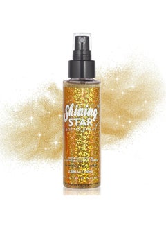 MEICOLY MEICOLY Gold Body Glitter Spray,100ML(3.53OZ),Music Festival Accessories Outfits for Women,Glitter Hairspray,Sparkle Hair Spray,Glitter Spray for Hair/Body/Clothes,Body Shimmer Spray for Skin  - Image 1