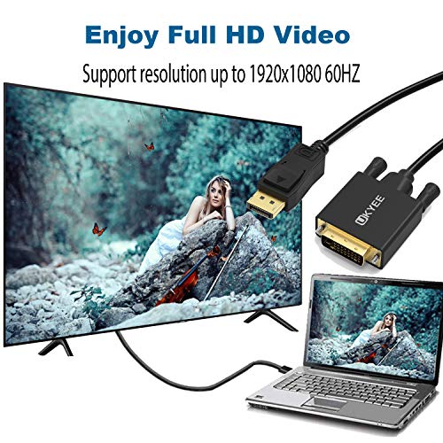 UKYEE Displayport to DVI Cable 3ft 2-Pack，Display Port (DP) to DVI Cord Adapter for Computer Monitor Projector - Image 3
