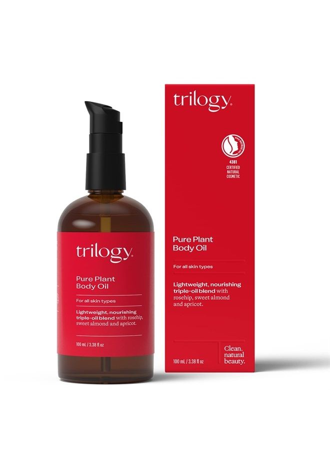 Trilogy Pure Plant Body Oil, 3.38 Fl Oz - For All Skin Types - With Rosehip, Sweet Almond & Apricot - Made in New Zealand (3.4 Fl Oz) - Image 1