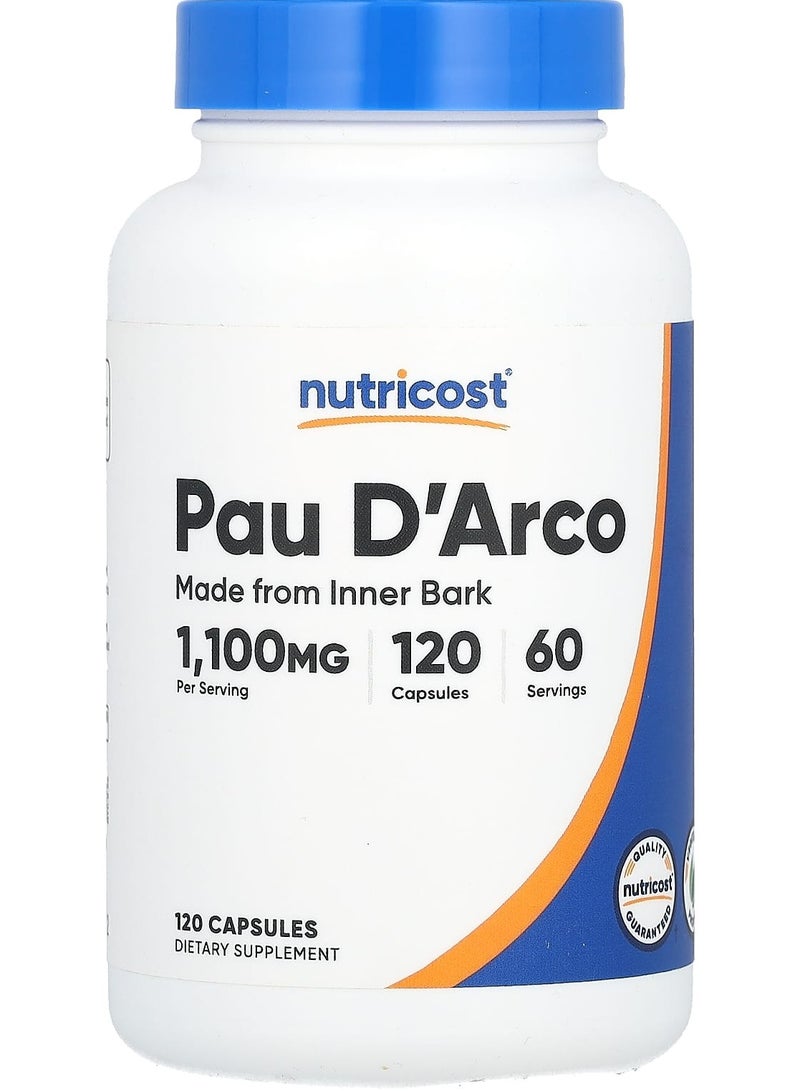 Nutricost Pau D'Arco, 1,100 mg , 120 Capsules (550 mg per Capsule)