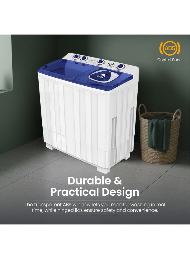 STAR TRACK Semi-Automatic Washing Machine, Large Capacity Twin Tub Top Loader with 6.5KG Spinner, Rust-Proof PP Body, Transparent Lids & Easy 4-Knob Mechanical Control - Blue 9 kg 420 W SW-900B1-TK Blue - Image 5