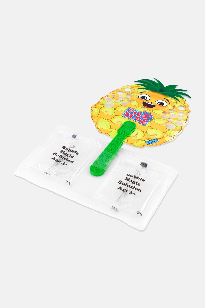 Bubble Magic Fan Bubs Pineapple Bubble Solution with Hand Fan, Yellow - Image 4