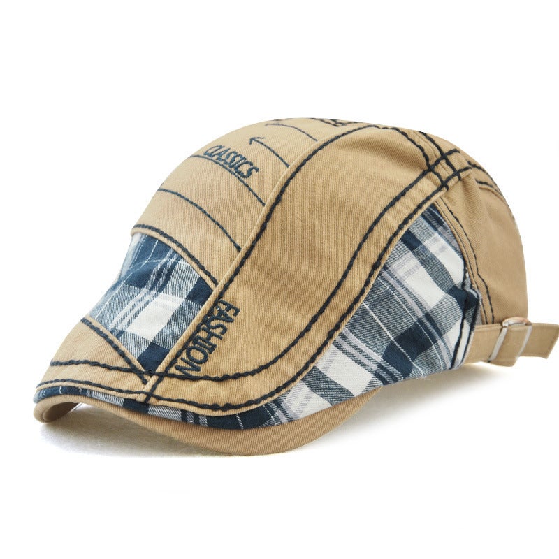 Denim Beret Unisex Korean Letter Embroidery Outdoor Sun Hat Denim - Image 1