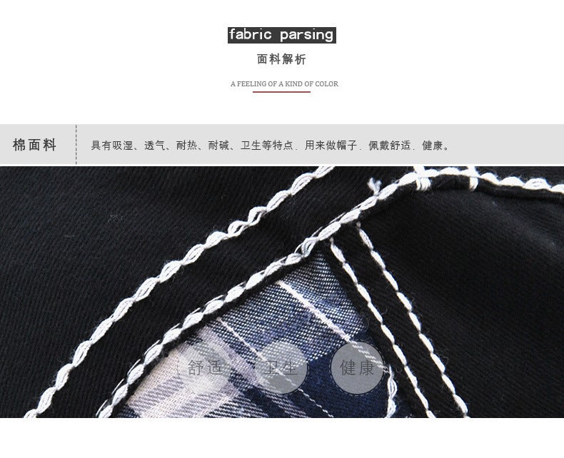 Denim Beret Unisex Korean Letter Embroidery Outdoor Sun Hat Denim - Image 3
