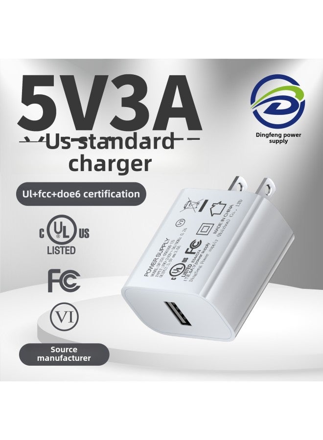 UL Certified US 5V3A Charger USB Mobile Phone Charging Head LED Table Lamp Plant Lamp Power Adapter Plug-Color:White-Specifications:5v3a Us Standard Usb Port  - Image 2