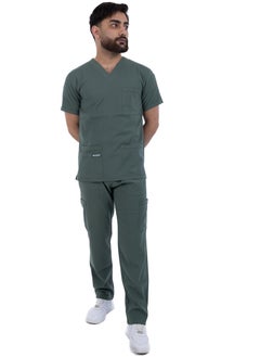 sezer Caesar Medical Scrub for Men – comfort and durability with a modern and elegant design in olive color  - Image 1