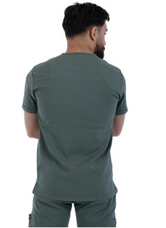 sezer Caesar Medical Scrub for Men – comfort and durability with a modern and elegant design in olive color  - Image 4