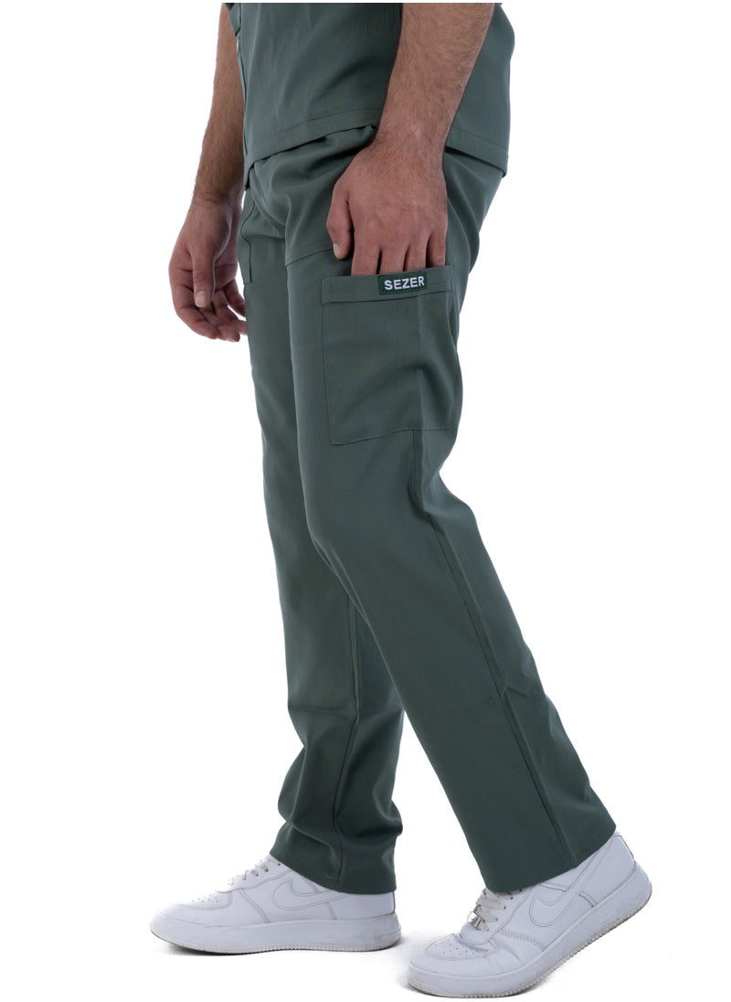 sezer - Caesar Medical Scrub for Men – comfort and durability with a modern and elegant design in olive color - Image 1