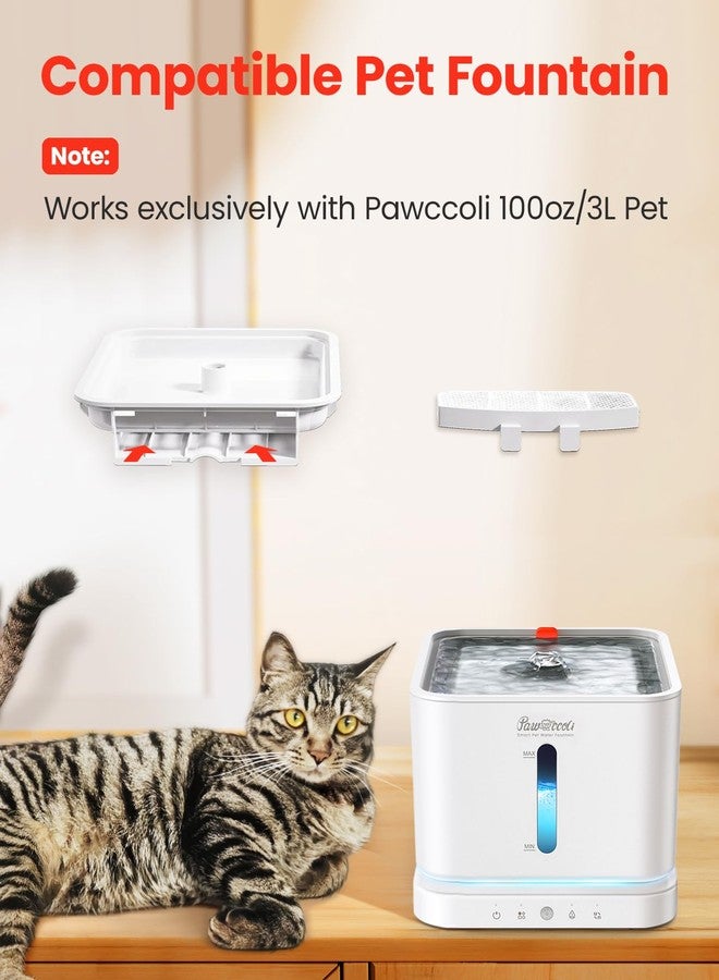 Pawccoli 6 Pcs Cat Water Fountain Filters, Pet Fountain Replacement Filters for 3L/100oz Automatic Pet Fountain - Image 5