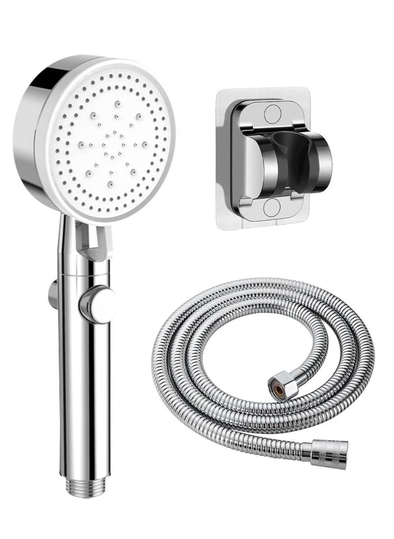 JOGAMS Shower Set Complete Shower Set with 1.5m Hose and Modern Handheld Design, 5 x 9cm Shower Head, 8 x 12cm Holder, 5 Jet Types for Spa and Bathing Parent  - Image 1