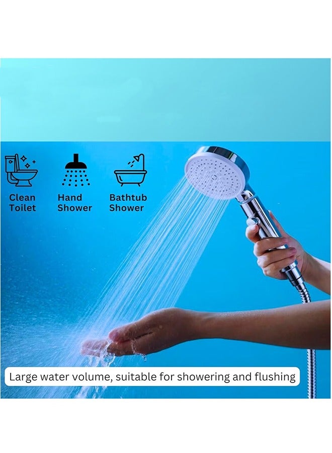 JOGAMS Shower Set Complete Shower Set with 1.5m Hose and Modern Handheld Design, 5 x 9cm Shower Head, 8 x 12cm Holder, 5 Jet Types for Spa and Bathing Parent  - Image 5