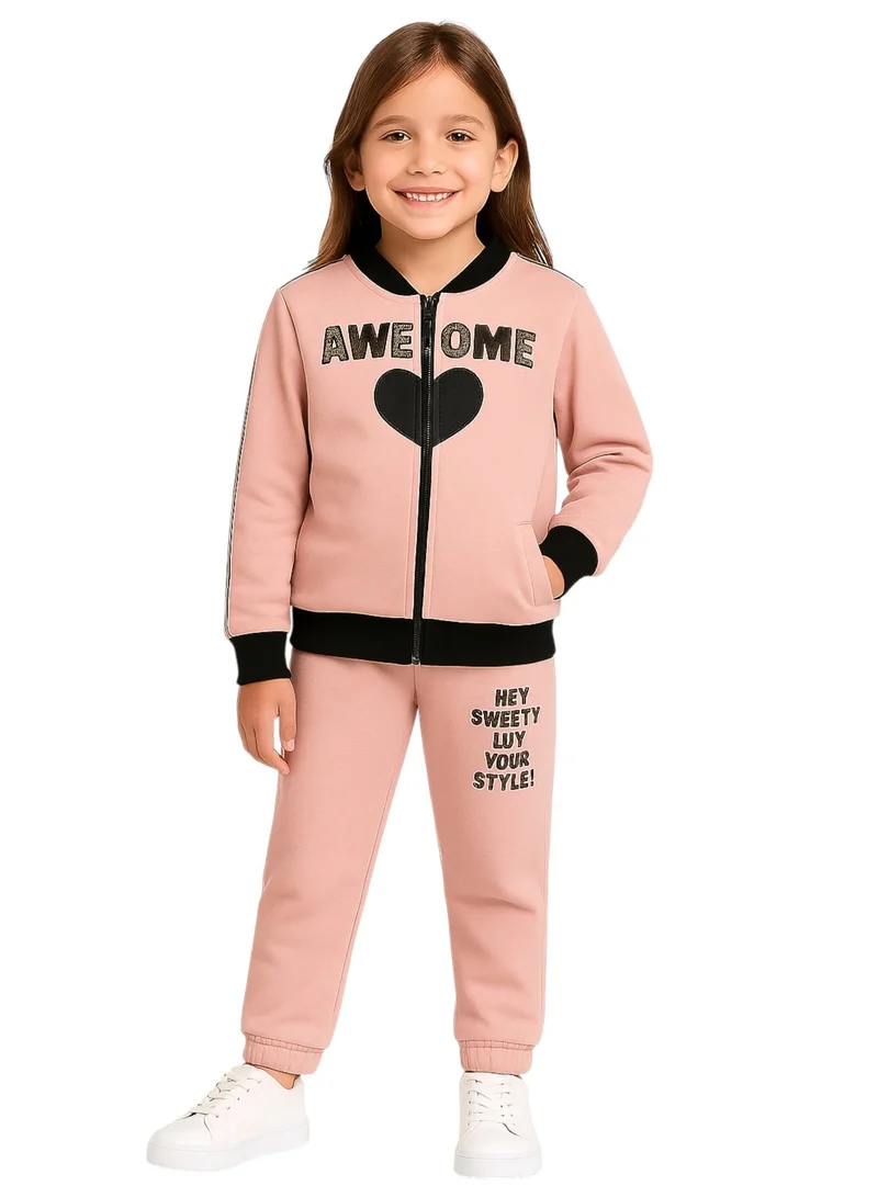 فكتور اند جين طقم سويت شيرت بفتحة أمامية كاملة وسروال رياضي