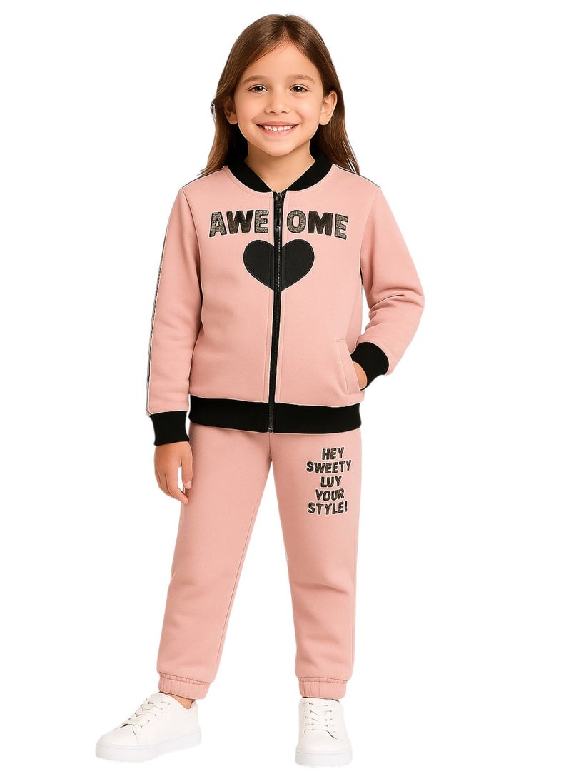 فكتور اند جين طقم سويت شيرت بفتحة أمامية كاملة وسروال رياضي - Image 1