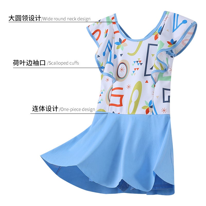 Summer Children''s One-Piece Skirt Swimsuit, Sweet and Cute, Beach Style, Soft and Skin-Friendly Fabric, Lightweight, Dry and Comfortable, Hot Spring Swimwear - Image 4