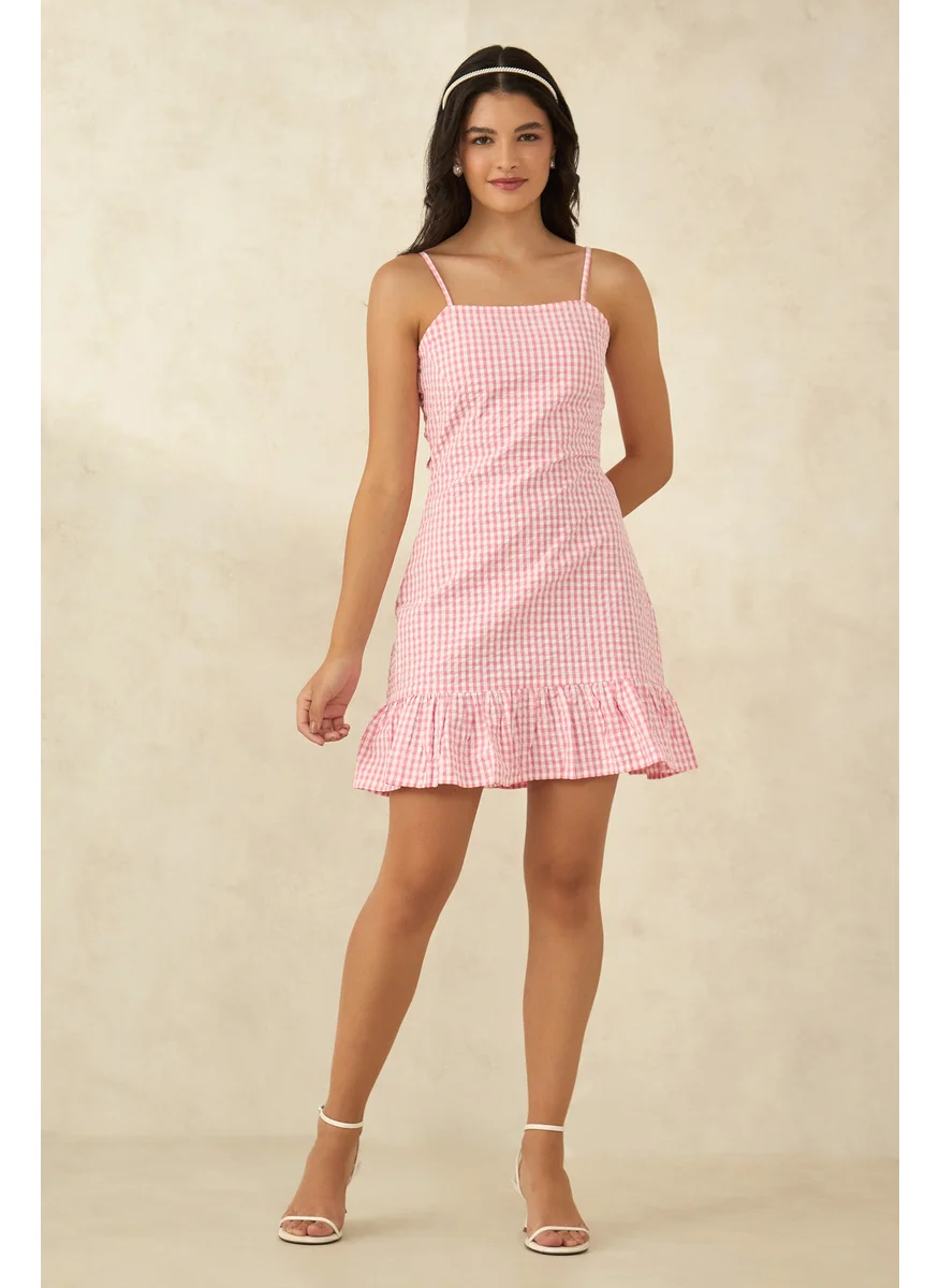 فيرجيو Virgio Women Checked Sheath Mini Dress
