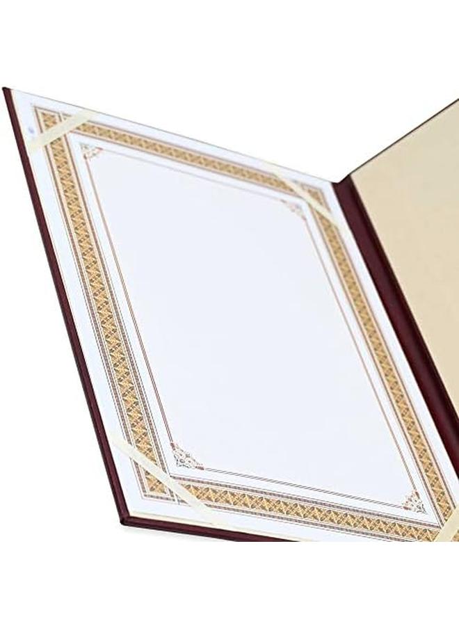 FIS Fsclcertboxmr Bonded Leather Certificate Folder With Gift Box A4 Size Maroon - Image 2