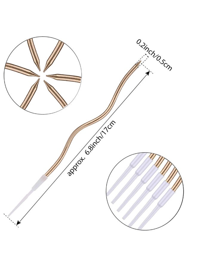 Chocisong 12PCS Twisted Birthday Candles Spiral Metallic Cupcake Thin Long Cake Candles for Birthday Wedding Christmas Ramadan National Day Anniversary Party (Champagne) - Image 2