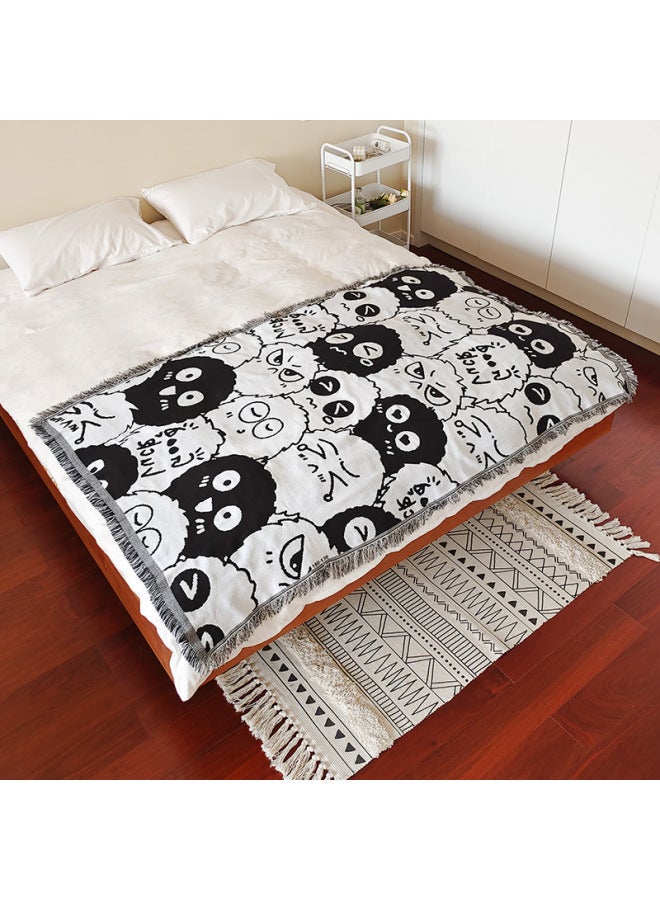Style Cotton Yarn Jacquard Cover Blanket Bed End Decoration Towel Hotel Linen Hotel Homestay Bed Flag Bed End Towel