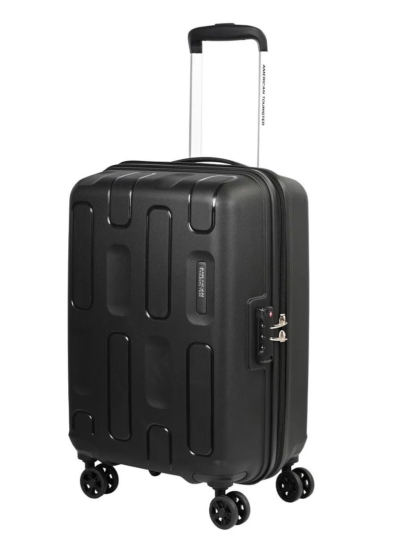 American Tourister ellipso suitcase, 2pc set (55 + 68 cm), 4 spinner wheels, hard top, polypropylene, black|lightweight|scratch resistant texture|shoe & laundry bag|tsa lock - 3 years international warranty