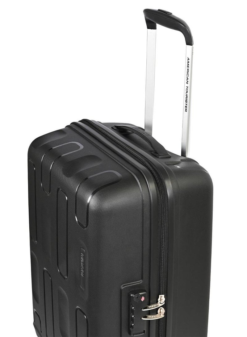 AMERICAN TOURISTER ellipso suitcase, 2pc set (55 + 68 cm), 4 spinner wheels, hard top, polypropylene, black|lightweight|scratch resistant texture|shoe & laundry bag|tsa lock - 3 years international warranty - Image 4