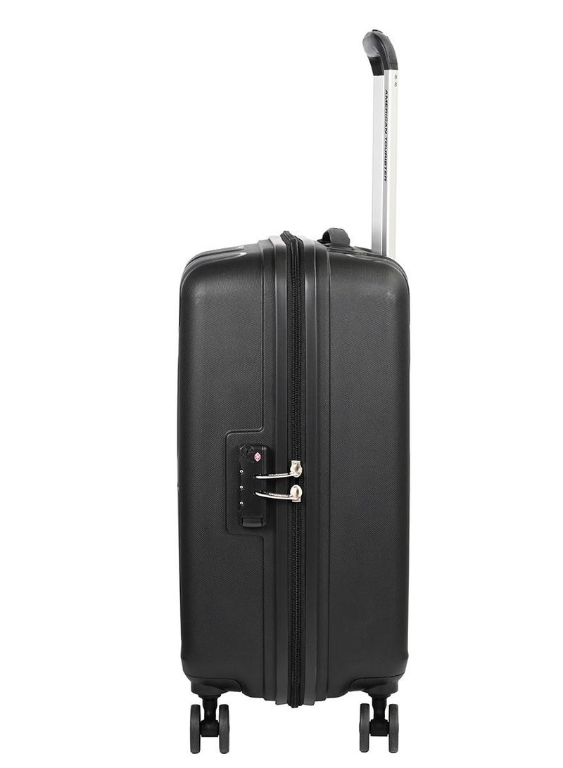 AMERICAN TOURISTER ellipso suitcase, 2pc set (55 + 68 cm), 4 spinner wheels, hard top, polypropylene, black|lightweight|scratch resistant texture|shoe & laundry bag|tsa lock - 3 years international warranty - Image 3