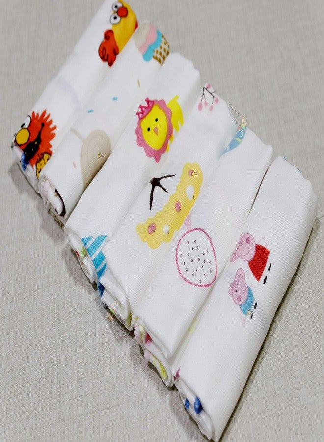 Rachna 2‑Layer Muslin Cotton Baby Washcloth Set - 172A - Pack of 6, 28×28 cm (11×11 in) | Extra‑Soft, Quick‑Dry Face & Burp Napkins for Newborns, Infants & Toddler Care - Image 4