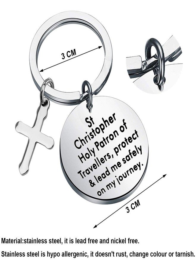 bobauna St Christopher Traveller Keychain Religious Safe Travel Gift (St Christopher journey keychain) - Image 2
