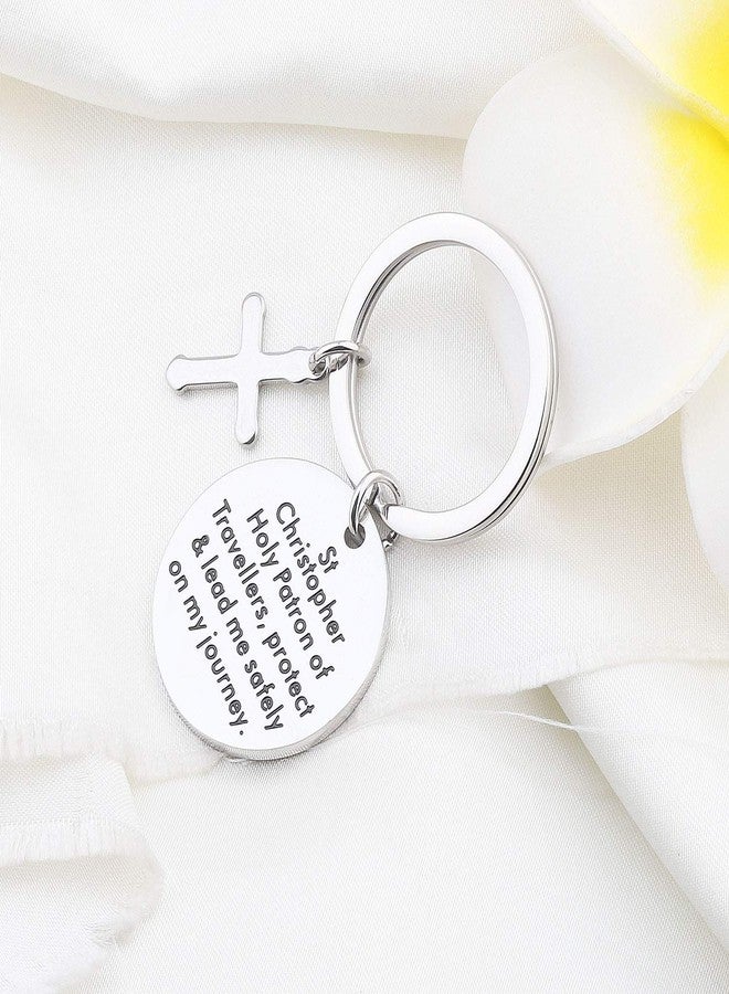 bobauna St Christopher Traveller Keychain Religious Safe Travel Gift (St Christopher journey keychain) - Image 3