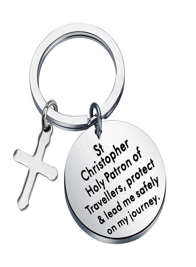 bobauna St Christopher Traveller Keychain Religious Safe Travel Gift (St Christopher journey keychain) - Image 1