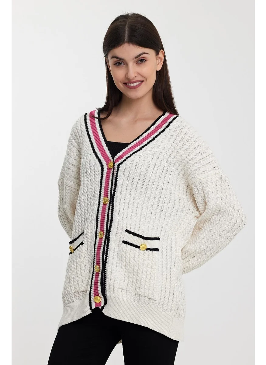 Alexander Gardi Striped Collar Knitted Cardigan (A92021-S)