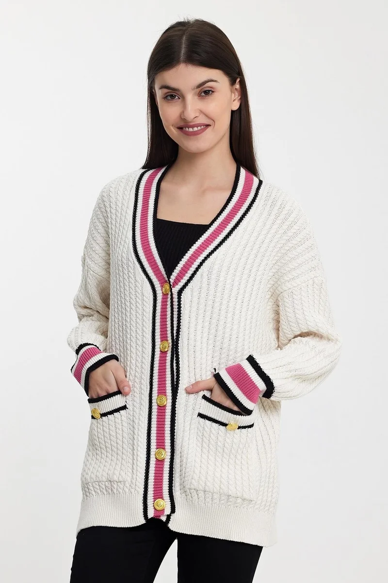 Alexander Gardi Striped Collar Knitted Cardigan (A92021-S)