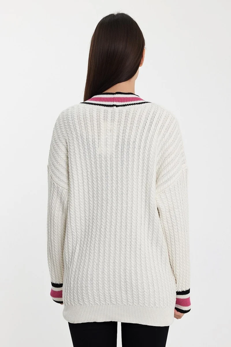 Alexander Gardi Striped Collar Knitted Cardigan (A92021-S)