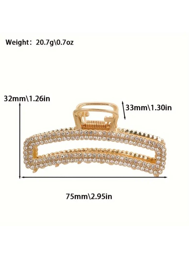 Goolsky Hair Claw Clips, Nonslip Rhinestone Go Grab Clip, Metal Rose Flower Material, Fancy Strong Hold Hair Clips For Women Girls, Hair Accessories Jaw Clips - Image 2