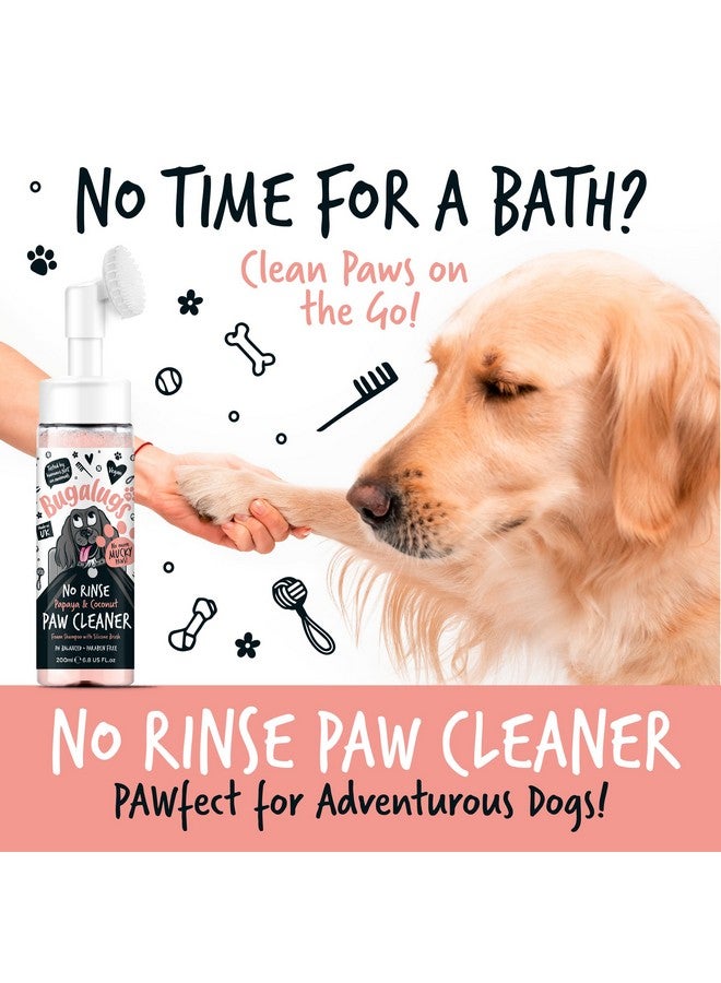 بوجالوجز منظف أقدام الكلاب من بوغالوغز، شامبو رغوي بدون شطف، للقطط والكلاب، مع رأس فرشاة من السيليكون، منتجات عناية بدون ماء. منظف أقدام مناسب للسفر، مناسب للكلاب، يزيل الأوساخ المتراكمة أثناء التنقل (بنكهة البابايا وجوز الهند). - Image 3