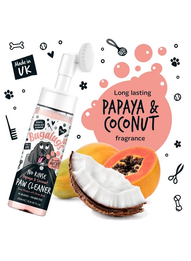 بوجالوجز منظف أقدام الكلاب من بوغالوغز، شامبو رغوي بدون شطف، للقطط والكلاب، مع رأس فرشاة من السيليكون، منتجات عناية بدون ماء. منظف أقدام مناسب للسفر، مناسب للكلاب، يزيل الأوساخ المتراكمة أثناء التنقل (بنكهة البابايا وجوز الهند). - Image 4