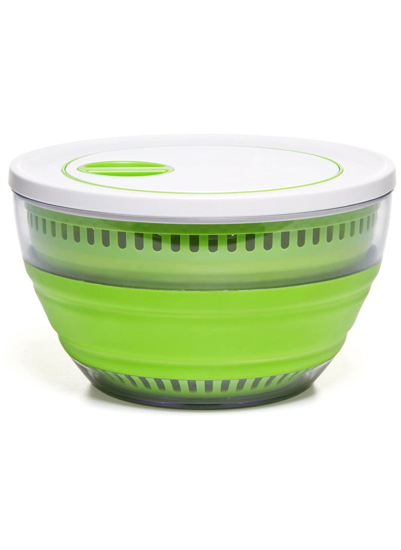 Progressive International Progressive International Prepworks 4 Quart Space Saving Folding Collapsible Salad Spinner Drainer  Colander for Salad Preparation and Food Washing 