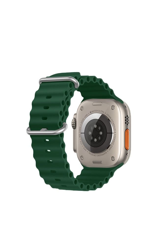 GULFLINK Adjustable Loop Sport Fluoroelastomer Breathable Watch Band for Apple Watch 38/40/41mm Dark Green - Image 2