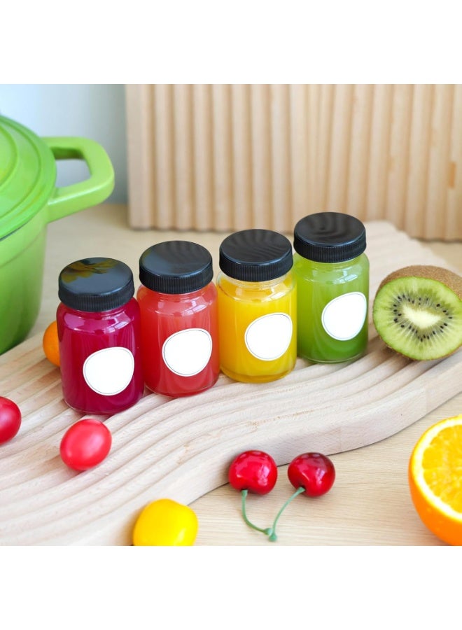 15pcs 2oz Glass Jars With Lids, Small Mason Jars for Liquids, Wide Mouth Short Jars with Caps for Potion, Ginger Shots, Oils, with Waterproof Stickers and Brush - Image 3