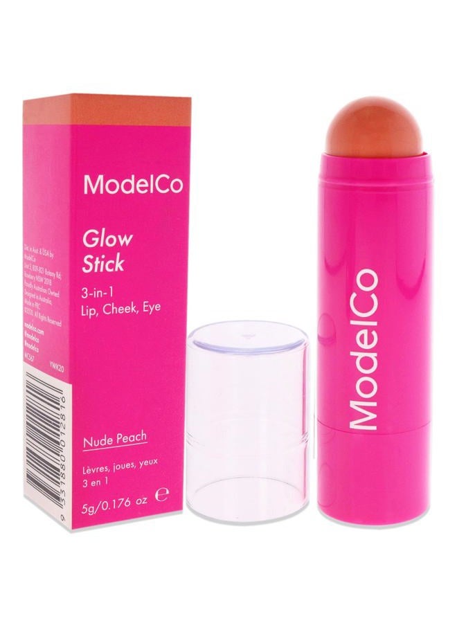 ModelCo Glow Stick 3-In-1 - Multi-Use Cream Color Stick - Hydrating Creamy Formula - Delivers Luminous Color For A Healthy Glow - Buildable Coverage From Sheer To Saturated - Nude Peach - 0.176 Oz - Image 3