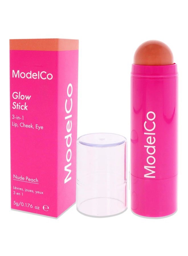 ModelCo Glow Stick 3-In-1 - Multi-Use Cream Color Stick - Hydrating Creamy Formula - Delivers Luminous Color For A Healthy Glow - Buildable Coverage From Sheer To Saturated - Nude Peach - 0.176 Oz - Image 4