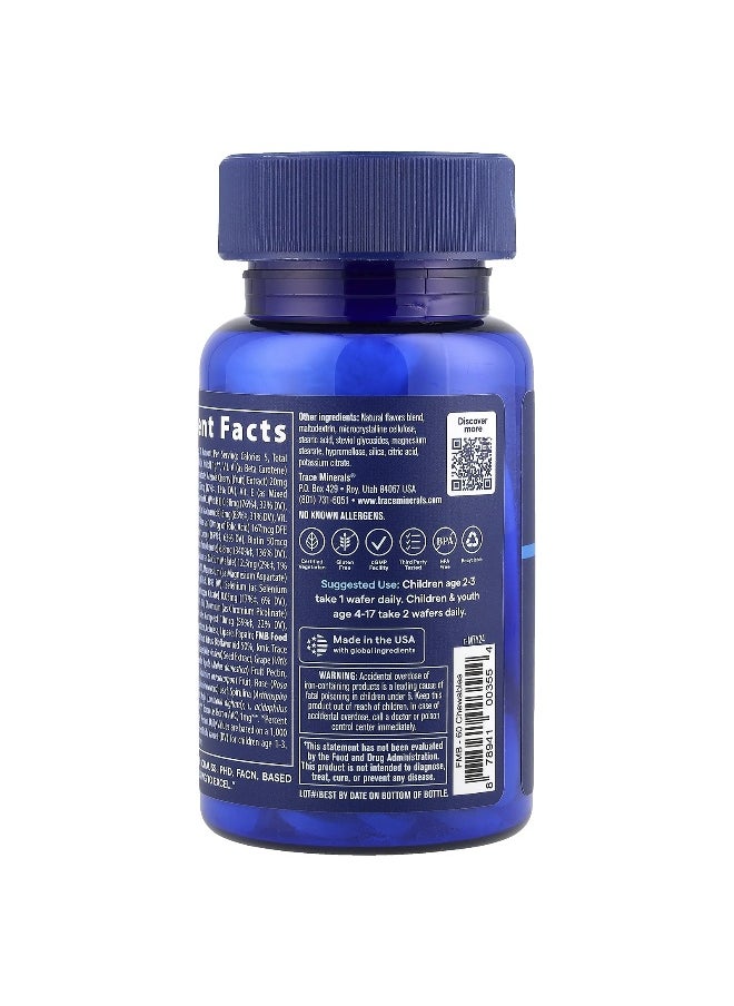 TRACE - Trace, Children's Feed My Brain, Fruit Punch, 60 Chewable Wafers - Image 1