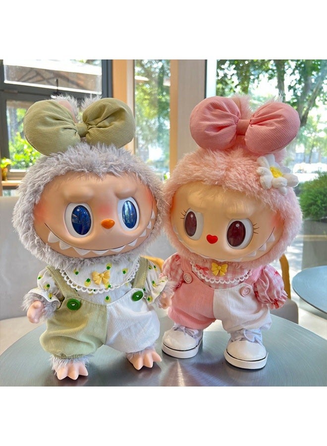 OCTOBER Rab cloth vinyl plush doll generation and second generation spring wild summer tide play color matching overalls set  - Image 3
