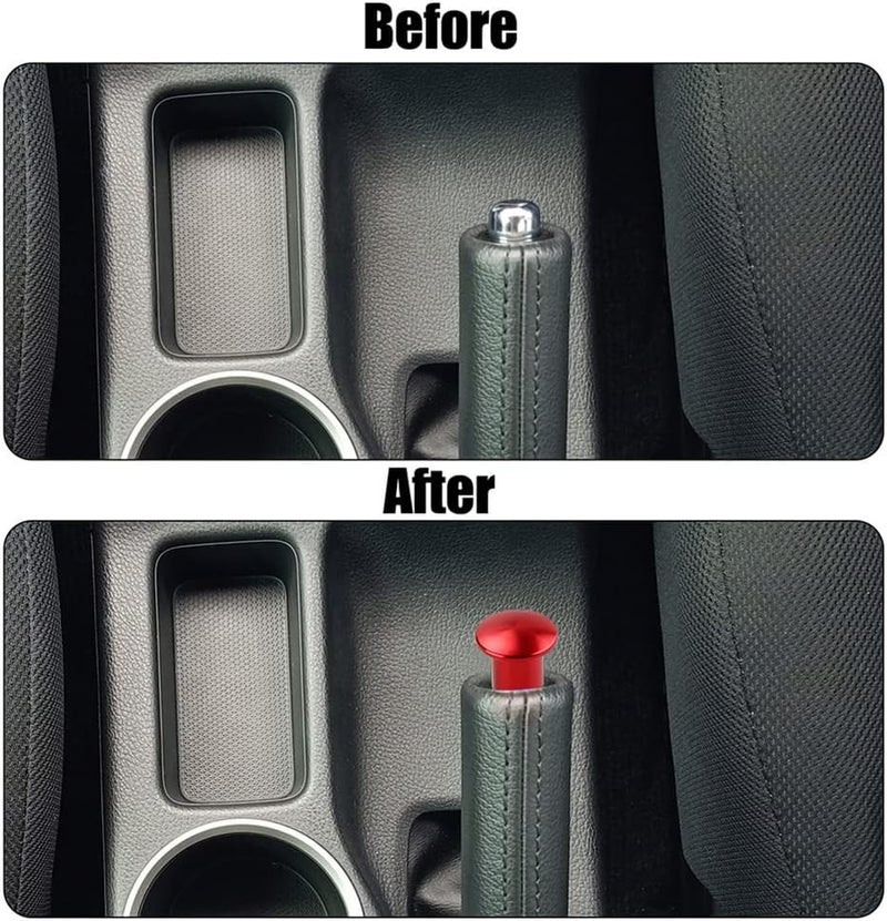 woobles Car Brake Shift Knob Cover, Car Parking Brake Button Cover Emergency Brake Button Cover Aluminum Alloy Drift Handbrake Cover Compatible with Most Models Car - Image 3