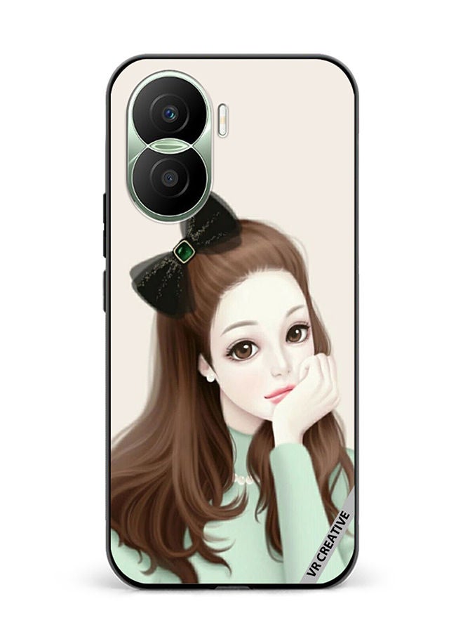 VR CREATIVE Protective Case Cover For Honor Play7T Pro Girl With Band Design Multicolour - Image 1